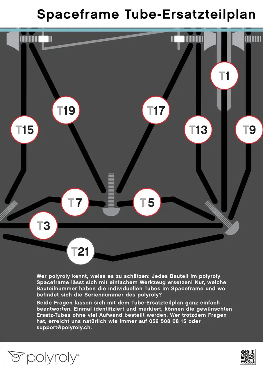 Spaceframe Tube-Ersatzteilplan