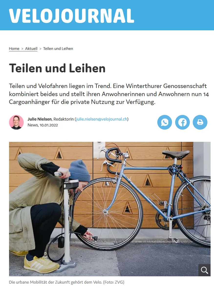 VELOJOURNAL — Teilen und Leihen